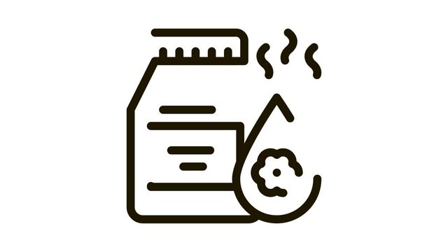 floral elixir bottle Icon Animation. black floral elixir bottle animated icon on white background