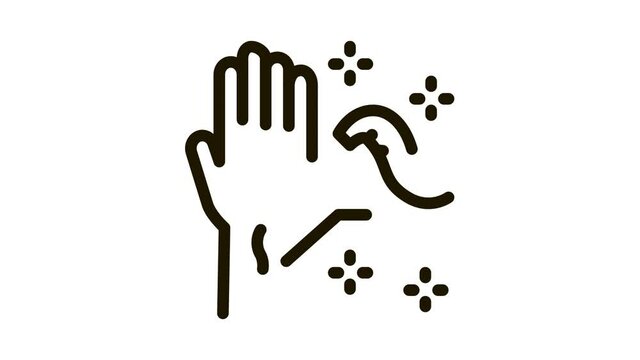 application of leeches on arm Icon Animation. black application of leeches on arm animated icon on white background