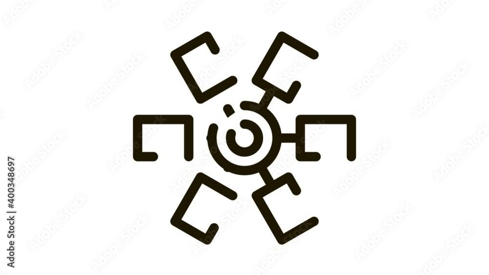 Poster selection of colors in cartridge icon animation. black selection of colors in cartridge animated ico