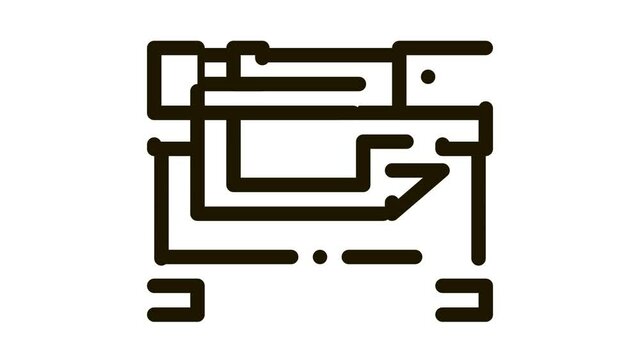 printer for work Icon Animation. black printer for work animated icon on white background