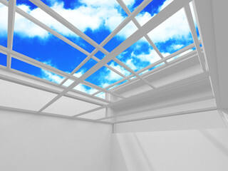 Empty white architecture with sky view