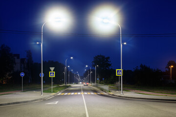 new modern motorway at night