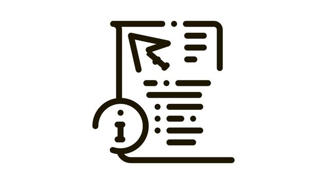 information sheet about kite Icon Animation. black information sheet about kite animated icon on white background