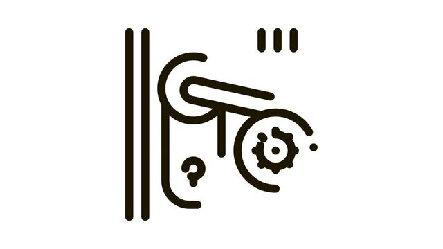 pests in keyhole Icon Animation. black pests in keyhole animated icon on white background
