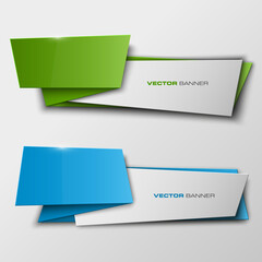 Origami  Vector infographic colorful banners set