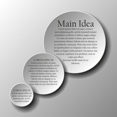 round buttons and text areas in the elevator for a business presentation (info graphics)