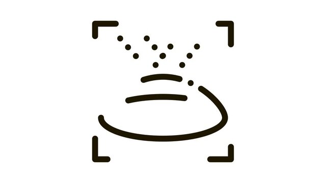 lens action Icon Animation. black lens action animated icon on white background