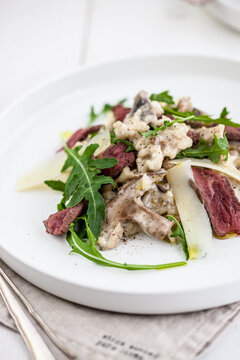 Risotto with beef and mushrooms