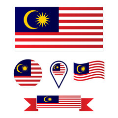 vector flag of Malaysia. Collection of flags