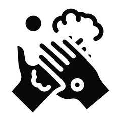 
After washing hand, applying hand lotion icon in solid style 
