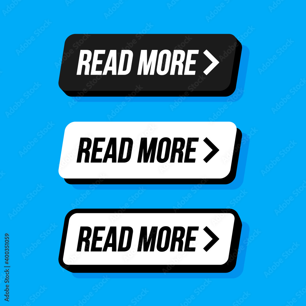 Poster read more colorful button set with icons web vector illustration
