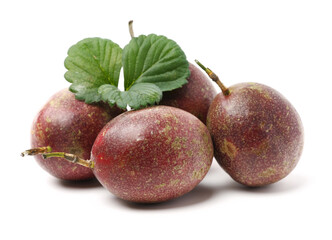 Passion fruit on white background