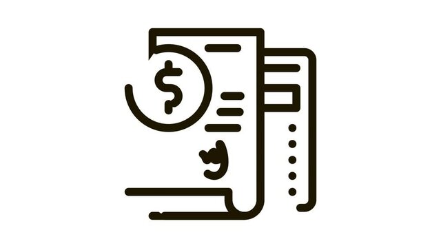 contract document account at pawnshop Icon Animation. black contract document account at pawnshop animated icon on white background