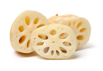 Lotus root on the white background