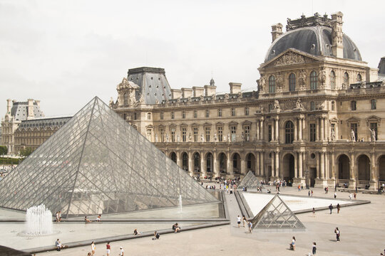 Louvre In Paris Museum Outside And Inside