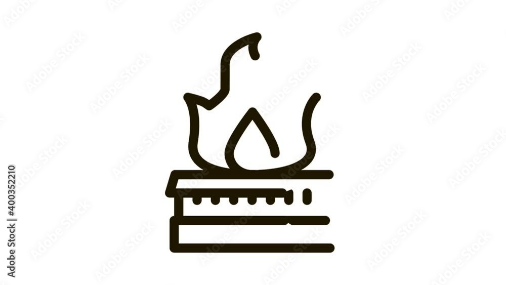 Canvas Prints gas in kitchen burner Icon Animation. black gas in kitchen burner animated icon on white background