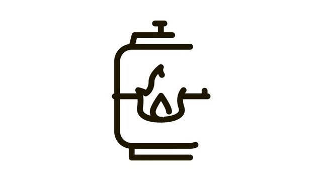 explosive gas tank Icon Animation. black explosive gas tank animated icon on white background