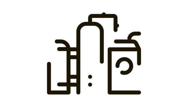 gas supply station Icon Animation. black gas supply station animated icon on white background