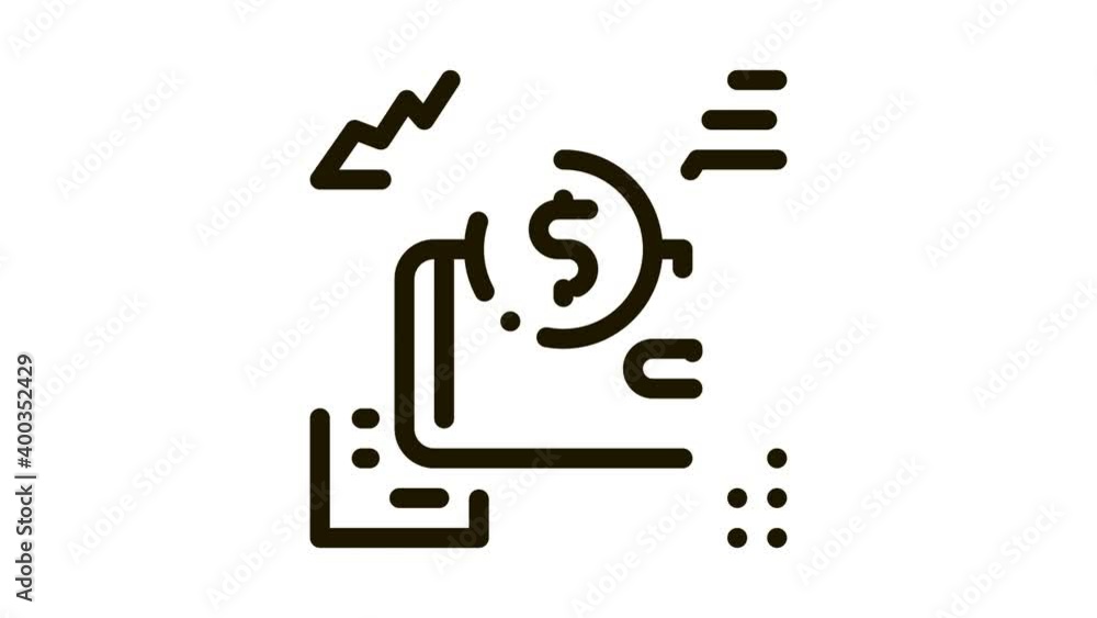 Poster learning functions parsing icon animation. black learning functions parsing animated icon on white b