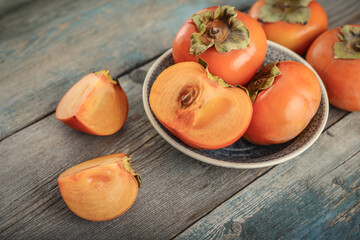 Fresh organic ripe Persimmon fruits
