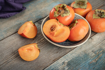 Fresh organic ripe Persimmon fruits