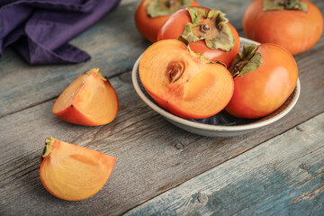 Fresh organic ripe Persimmon fruits