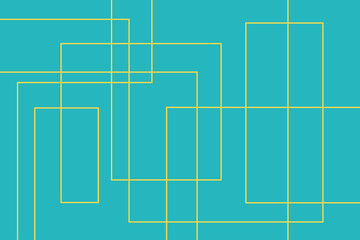 Abstract background pattern made with lines forming geometric (rectangles) shapes. Modern, simple, minimal vector art in yellow and blue colors.