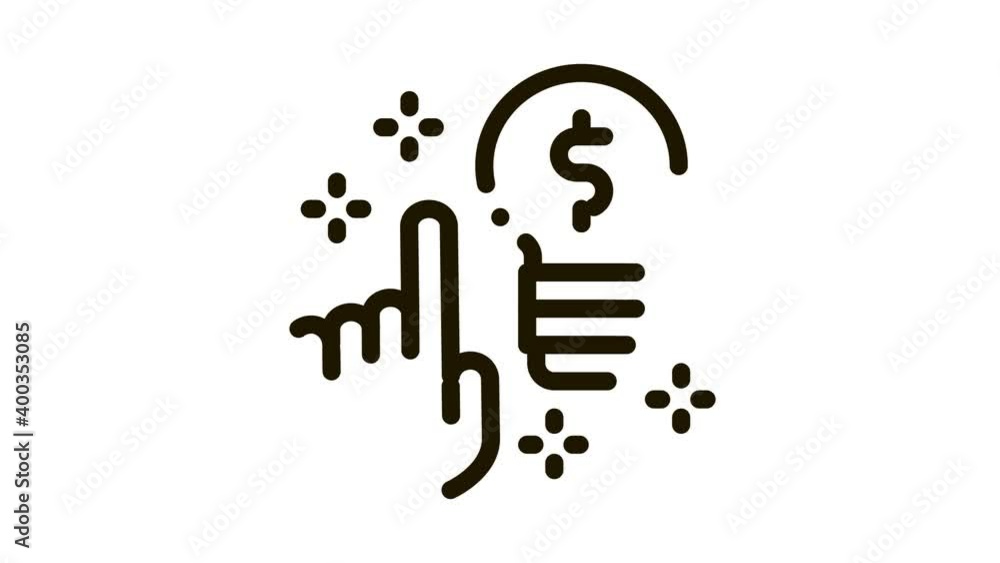 Poster quick wit decision icon animation. black quick wit decision animated icon on white background