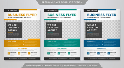 set of business flyer with modern concept and simple style use for business profile and publication