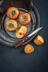 Fresh organic ripe Persimmons fruits