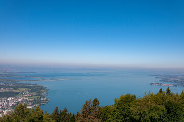 Aerial view of Lake Constance between Austria and Germany