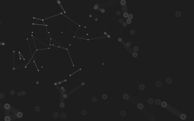 Abstract background. Molecules technology with polygonal shapes, connecting dots and lines. Connection structure. Big data visualization.