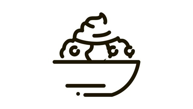 mayonnaise salad Icon Animation. black mayonnaise salad animated icon on white background