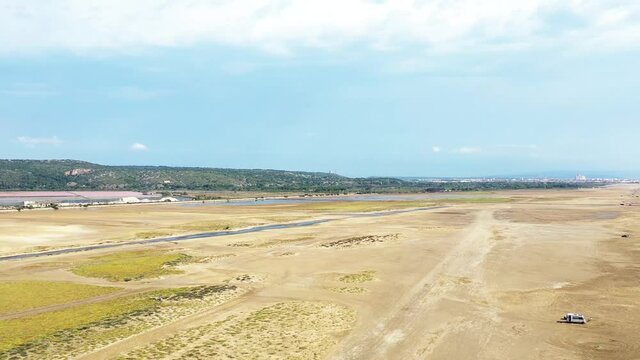 survol des plages sauvages de l'Aude, Languedoc, Occitanie, France