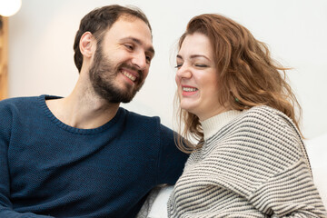 Couple in love man with woman happy together casual happy love people