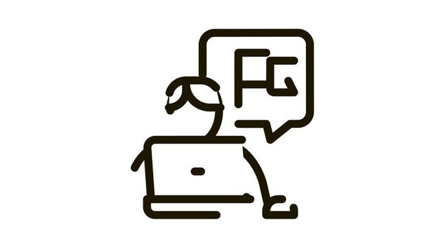 probation trainee icon outline illustration