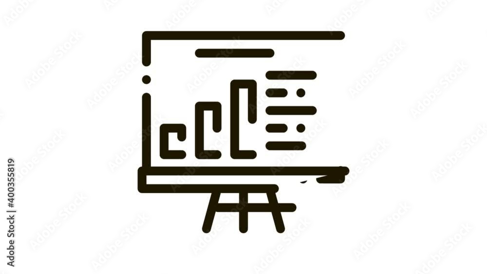 Poster optimization study diagram chart icon animation. black optimization study diagram chart animated ico