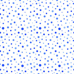 Vector seamless template with blue dots and circles. Abstract illustration for business card design.