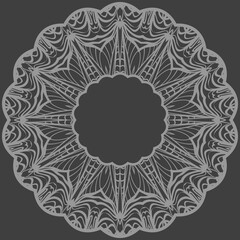 Decorative Cicle Ornament. Floral Design. Vector Illustration.