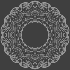 Decorative Cicle Ornament. Floral Design. Vector Illustration.