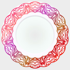 Round rosette with flower mandala. circle floral ornament. decorative vector illustration.
