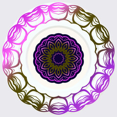Yoga Card Template With Mandala Pattern. For Business Card, Fitness Center, Meditation Class. Vector Illustration.