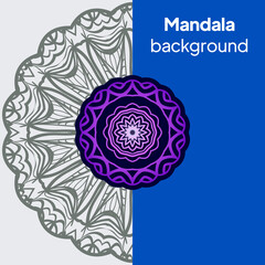 Design for square fashion print. For pocket, shawl, textile, bandanna. Mandala floral pattern. Vector illustration.