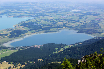 Bavarian lake Bannwaldsee from above