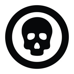 Fototapeta premium Danger in glyph editable icon showing skull 