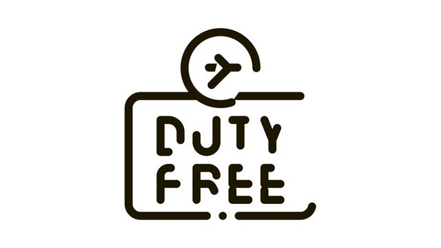 duty free animated icon on white background