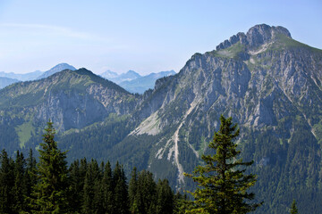 Fototapeta na wymiar View to Bavyrian Alps, mountain Saeuling