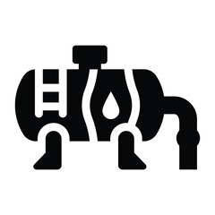 
Oil tanker in glyph editable icon, conveyor belt 
