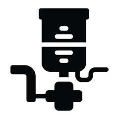 
Air compressor glyph editable icon, industrial equipment 
