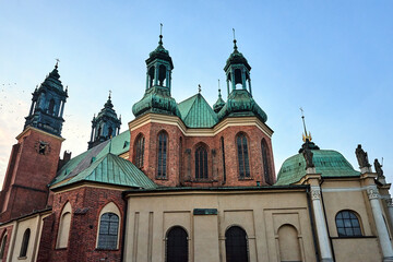 Fototapeta premium belfries and towers of the historic gothic cathedral